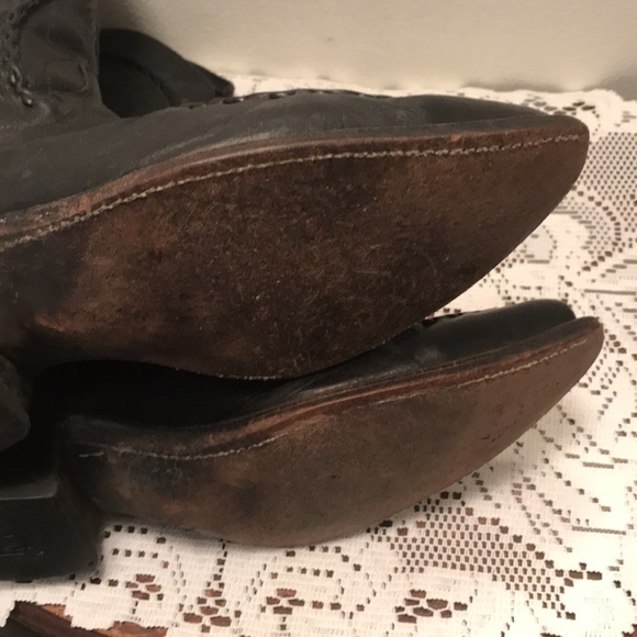 Dan Posts Men Cowboy Boots Sz 10D Black - Picture 8 of 11